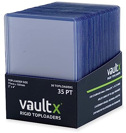 Vault X Toploader 35pt für Trading Cards, Premium Extra Dick, 3 x 4 Nahtlose Starre Kartenhalter, Feste Hüllen, Klarsichtschutz für Sammelkartenspiele, Sportkarten, TCG (50er Pack)
