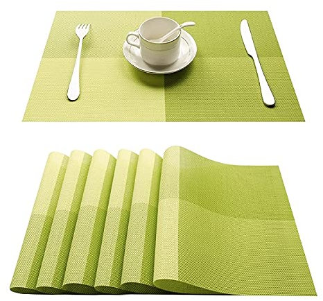 Manteles individuales para mesa de comedor Conjunto de 4 CLORURO DE POLIVINILO Placemats lavables for mesa de mesa MAT MATETEMAT Set en Accesorios de cocina Copa de vino Coaster Decoración de Mesa