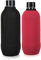 kwmobile 2x Schutzhülle kompatibel mit SodaStream Glasflasche - Neopren Hülle - Flaschen Kühler für Wasser Karaffe in Schwarz Rot