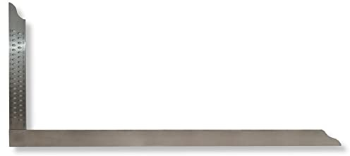 DEWEPRO® Zimmermannswinkel mit Anreißlöchern 100x38cm - aus rostfreiem Edelstahl - sehr elastisch dank Federstahl - Winkeleisen Abbundwerkzeug