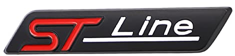1 ST Line emblema della linea applicabile a tutte le portiere del veicolo e altri oggetti (nero rosso)