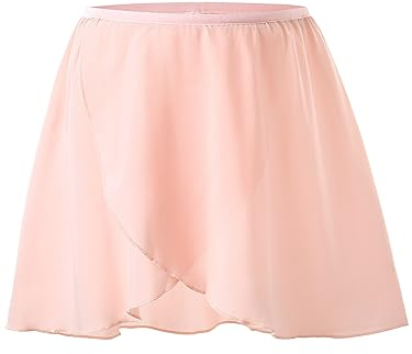 boruizhen Ballett Wickelrock Tanz Rock Chiffon Ballettrock Mädchen Mit Dehnbarem Taillenband für Kinder und Damen Rosa M