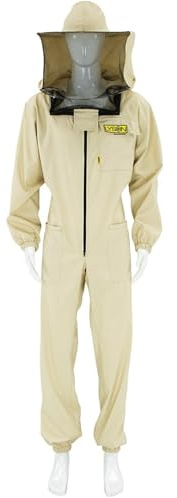 LYSON Imkeranzug mit abnehmarem Hut Rundschleier Berufsbienenanzug Imkeroverall Imkerbekleidung, schutz vor Bienen, Insekten Imkereibedarf Grösse (S-XXXL) Optima Line Imkerzubehör