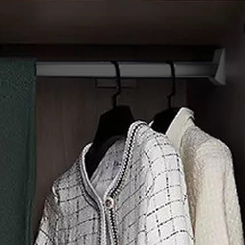 Schrankrohr Robuste Kleiderstange zum Aufhängen von Kleidung, Anti-Rutsch-Stumm-Wäscheständer mit Sockel, Platzsparender Hänge-Organizer für Kleiderschränke ( Color : Black , Size : 105cm(41 3/8) Len