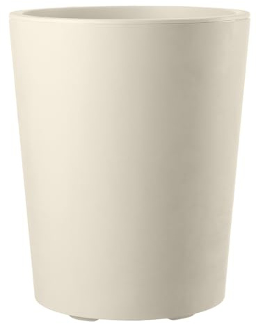 Kreher XL Pflanzkübel Pflanztopf Millennium mit 48 Liter Volumen! Doppelwandig in Einer tollen Naturstein Optik! Robust und pflegeleicht. Maße: 43 x 53 cm (ØxH) (Creme)