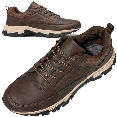 AEHO Scarpe per Diabetici Uomo Estive Mocassini Uomo Slip on in Pelle Scarpe da Guida Casual Traspirante Scarpe da Lavoro Piatto Loafers Leggero Comodo Scarpe da Passeggio,Marrone,42/260mm