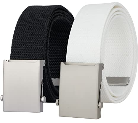 JasGood Canvas Web Gürtel für Herren Verstellbarer Stoff Militärgürtel mit Metallschnalle, 3,8cm Breite