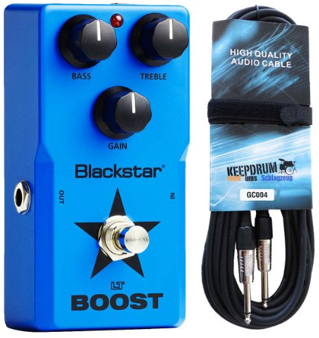 Blackstar LT-Boost Effektpedal für E-Gitarre + keepdrum Klinkenkabel 6m
