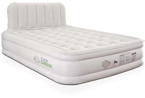 EVERGREENWEB - Luftmatratze Selbstaufblasend mit Rückenlehne 2 Personen, Luftbett mit Integrierter Elektrischer Luftpumpe, Aufblasbare Matratze Bett Outdoor/Indoor für Camping, Gästebett 203x152x40 cm