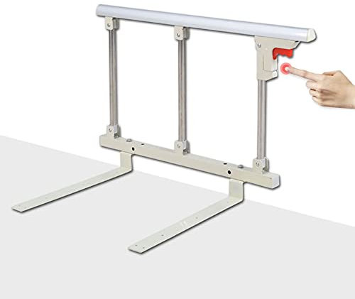 GODFSAHG Bettgitter, Klappbar, Bettgitter, Tragbarer seitlicher Metallgriff, Stoßstange, Sicherheits-Seitenstütze, Handläufe für Senioren, Absturzsicherung, Bettbarriere für Kleinkinder, Er