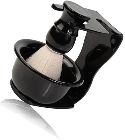 MYSUNBAR 3-in-1-Rasierset für Männer,Rasierhobel Ständer + Rasierpinsel aus Dachshaarimitat + Rasierschale, Rasiererhalter kompatibel