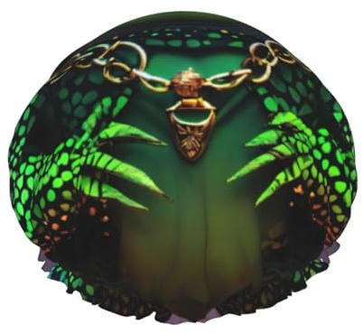 Duschhaube mit niedlichem Frosch-Druck, doppellagig, für Damen und Herren, für den Salon oder zu Hause