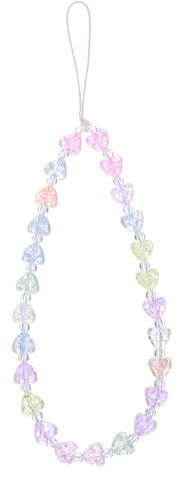 Mabor Handykette Perlen, Herzform Handyanhänger Kette Herzform Bag Charms, Universal Handyschmuck, Phone Charm, Taschenanhänger, Schlüsselanhänger, Handyhülle Zubehör, Damen, Mädchen, Cute Keychain