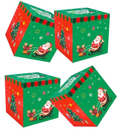 XINYIN Geschenkschachteln in verschiedenen Größen, 4 Stück, für Weihnachten, Party, Sammlung, stabiler Karton, Festival-Verpackung