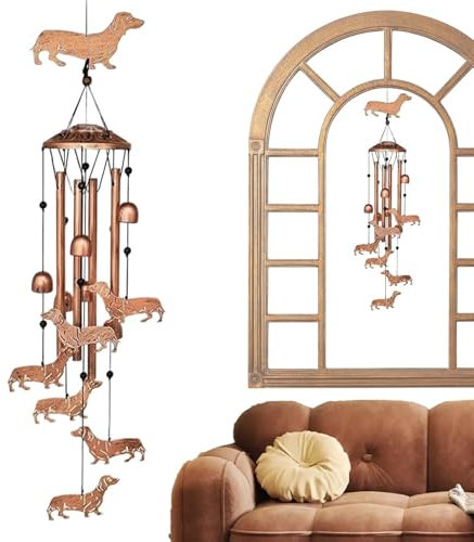 Windspiele für Hunde – Windspiele aus Metall | Windspiel für Hunde im Freien | Windspiel-Gartendekoration – beruhigende Windspiele für Gedenk-/Einweihungs-/Geburtstags-/Festgeschenke, Vorgarten-