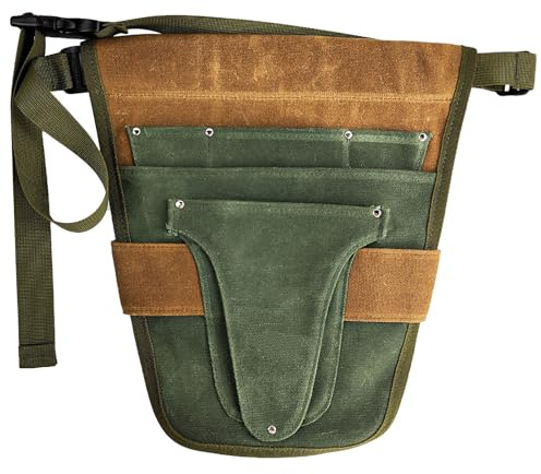 Garden Apron for Women Adjustable Tool Belt with Pockets Heavy Duty Waxed Canvas Work Belt for Gardening Construction