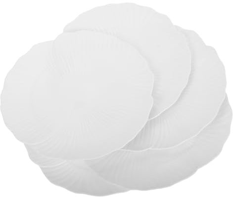 HEALLILY Assiettes Plastique Réutilisables Forme De Pétale Pour Dîner Blanches Idéales Pour Desserts Et Snacks Vaisselle Élégante Pour Pâtes Et Dumplings Parfaites Pour Fêtes Et
