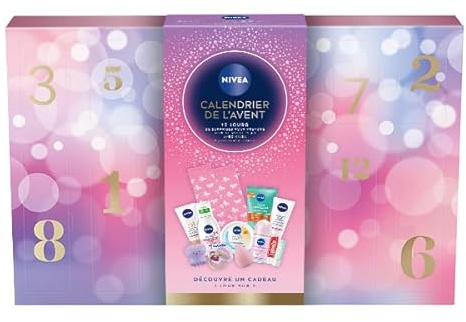 NIVEA - Calendario dell'Avvento Giovani Edizione 2025 - Cofanetto regalo di bellezza - Cura del viso, corpo e labbra + Accessori - 12 finestre a sorpresa - 1 pz