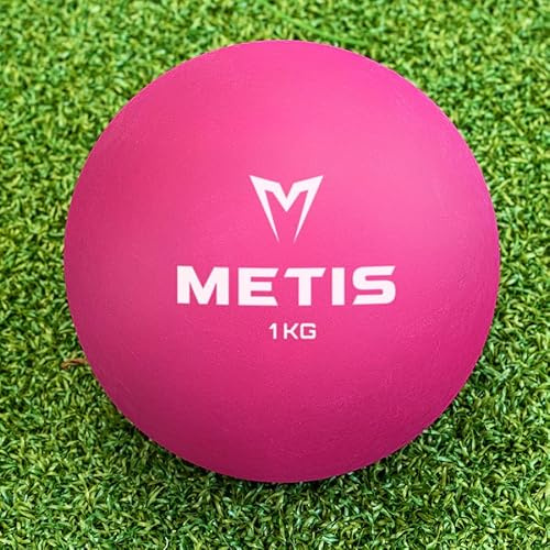 METIS Indoor/Outdoor Rubber Shot Put [5 Weights Available] | Shotput for Track and Field Training | Track & Field Shot Put | Rubber Shot Put Ball | Training Equipment for Shot (1kg (Pink))