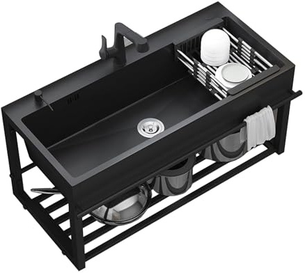 Lavello da Cucina Professionale con Rubinetto, lavabo Industriale, lavabo da Bagno a Parete, lavello da Giardino per Esterni, lavello di Servizio per Garage, Lavanderia, Ristorante