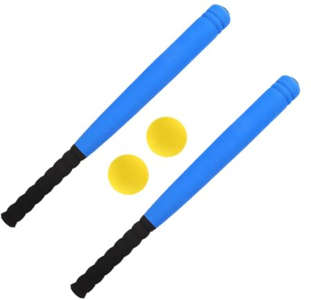 TOYANDONA Bate de béisbol de espuma EVA, ligero, azul, con pelota para entrenamiento y juego seguro