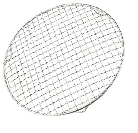 Griglia rotonda da 27 cm, per barbecue a carbone ed elettrico, design in acciaio inox (D27 cm)