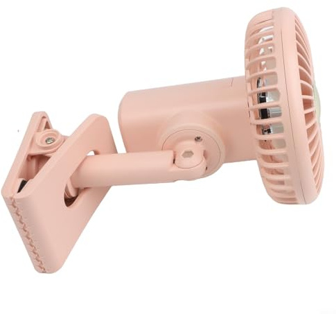 Aprilsunnyzone Mini ventilateur de voiture alimenté par USB avec fonction de secouage à tête unique - Faible bruit - Vent fort - CC 5 V - Pour tableau de bord, camion, bureau (rose)