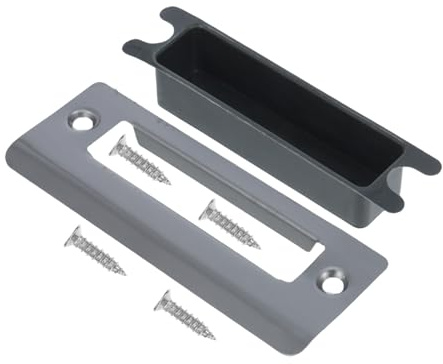 OSALADI Plaque de Serrure pour Portes Intérieures Gâche de Porte en Acier Inoxydable Protection et Réparation Compatible Chambre Bureau Salle de Bain Stabilité Renforcée 1 Ensemble Vis