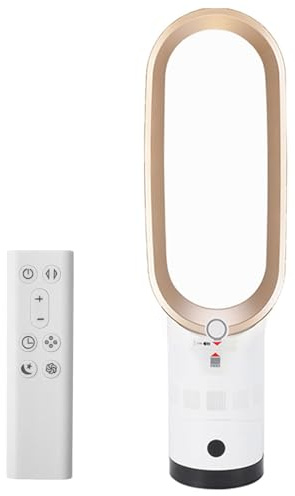 Ventilador sin rotor con mando a distancia, ventilador de torre 2 en 1, muy silencioso y purificador de aire con HEPA, 8 velocidades, oscilación de 90°, temporizador, enfriador de aire, aire
