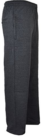 Mens Jogging Fleece Bottoms Joggers Casual Trousers Open Hem 28 30 32 Inside Leg (XL Extra Short, Charcoal)