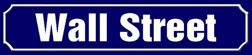 Schatzmix Blechschild Straßenschild Wall Street Metallschild 46x10 cm Wanddeko tin Sign