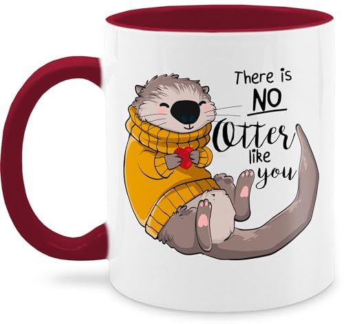 Tasse Tassen 325ml - Statement Sprüche - There is no Otter like you I Otter Geschenk - 325 ml - Bordeauxrot - otter-tasse spruchtasse sarkasmus seeotter kaffetassen otter+geschenk spruchtassen