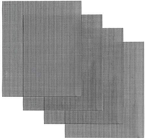 Byou Tappetino per barbecue, antiaderente, riutilizzabile e resistente, per barbecue, per grigliare a gas, elettrico, griglia, per verdure, frutta di mare, uova, 4 confezioni