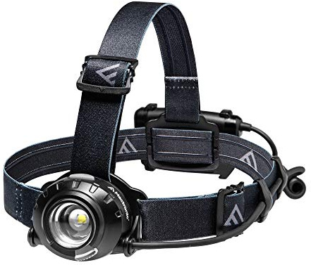 Mactronic Camo II LED-Stirnlampe 490 Lumen mit Fokussierung | Gewicht 198 g, Schutzart IP64, Leuchtweite 147 m | Batteriebetrieb 3 x 1,5V AA-Batterie (enthalten) | 3 Arbeitsmodi und Strobo-Mode