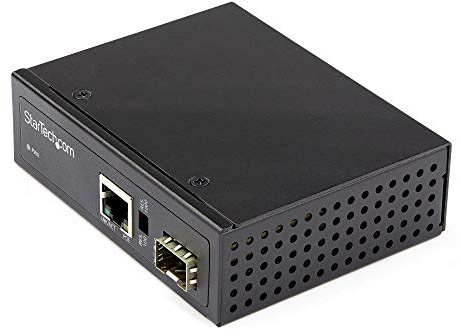 StarTech Convertitore Media Industriale Fibra a Ethernet 60W (IMC1GSFP60W) | Da Fibra a Rame, SFP a RJ45, Gigabit, Alimentazione PoE+, Design Robusto Industriale