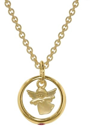 trendor Gold Taufring-Anhänger mit goldplattierter Halskette 73464-45 45 cm