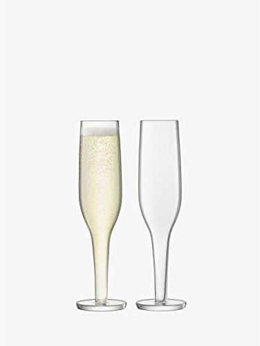 LSA International Epoque Champagne Flute 170ml Clear | Set of 2 | Mouthblown & Handmade Glass | EQ02