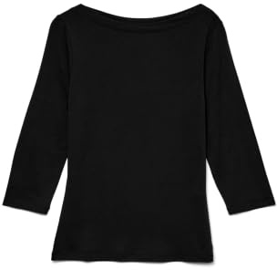 VERO MODA Womens Vmpanda 3/4 Top JRS Noos Longsleeve T - Shirt, Black, S UK