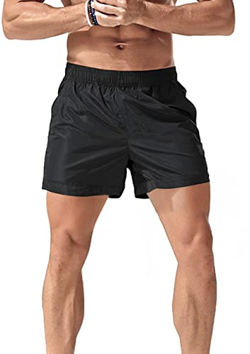 Muscle Alive Hombre Corriendo Pantalones Cortos Deportivos 5 Ligero Aptitud física Culturismo Fitness Running Shorts Negro XXL
