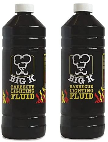Barbeque Firelighter Odourless Fluid Bundle - Pack of 2 x 1000ml Lighting Fluid for BBQs, Firepits, Log Burners, Camping Grill or Bonfire with Topline Card.