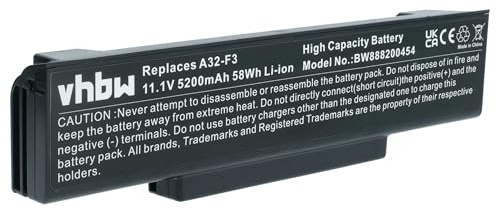 vhbw Akku Ersatz für MSI CBPIL72, CBPIL73, GSM-BMS194ABA00-G, M660BAT-6, M660NBAT-6 für Notebook (5200mAh, 11,1V, Li-Polymer)