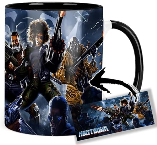 Huntdown Tasse Innen & Henkel Schwarz Keramikbecher Mug