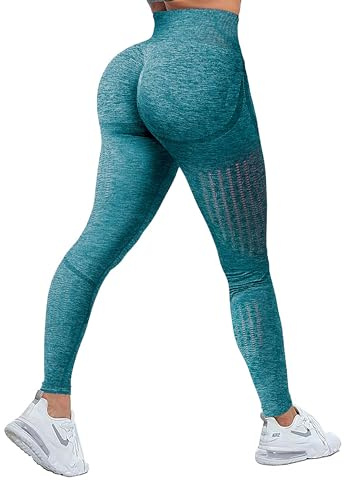 Fsphistik Leggins Mujer Push up | Mallas Deporte Mujer | Pantalones Mujer | Ropa Deportiva Mujer | Leggins Mujer | Push Up Leggings Yoga con Efecto de Cintura Alta y elástica (L, 9-Verde)