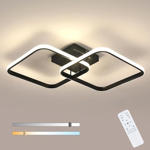 Toolight Dimbar LED-taklampa 64 cm, sovrum med fjärrkontroll, 50 W, 5 625 lm, 3 000 k - 6 500 k, modern taklampa för vardagsrum, sovrum, barnrum, kök