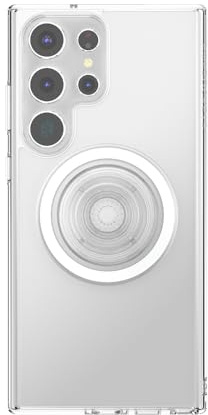 PopSockets-Hülle für Samsung Galaxy S23 Ultra, kompatibel mit MagSafe, inklusive magnetischem PopGrip-Handyhalter, Handyhülle für Galaxy S23 Ultra – Clear