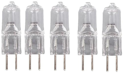 JZLBBC GY6.35 Halogen Bulbs 24V 50W G6.35 Halogen Light Bulbs Halogen Pin Base Lamp Warm White Light Clear Capsule 5PCS,100W