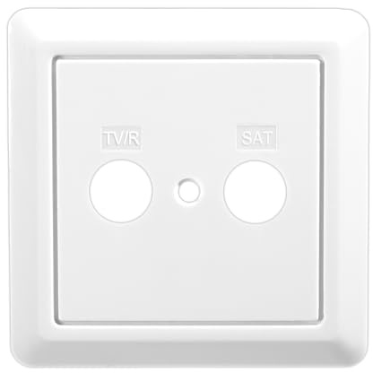 EDISION Antennendosen Abdeckung Universal FPO-200, 2-loch Abdeckung für Anschlussdosen TV/R-SAT, 80x80mm, Weiß, Kompatibel mit EDISION TVT-200, TVE-201, WFO-900 und alle gängigen Schalterprogramme