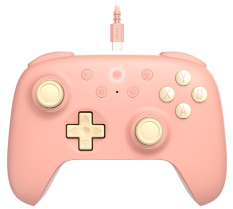 8Bitdo Ultimate 2C Wired Controller for Windows PC and Android, with 1000Hz Polling Rate, Hall Effect Joysticks and Hall Triggers, and Remappable L4/R4 Bumpers (Peach)