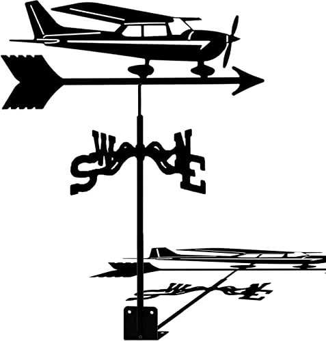 Girouette pour jardin girouette avion de chasse girouette en métal, girouette creuse indicateur de direction du vent avec revêtement antirouille pour décoration extérieure de paddock de toit de jard