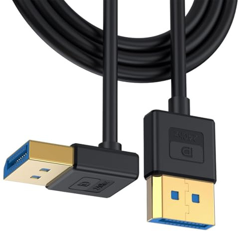 chenyang Câble DisplayPort 1.4 DisplayPort coudé à 90 degrés vers le bas 8K @ 60Hz 4K @ 240Hz 32,4 Gbps High Speed Câble ultra fin plaqué or 1,0 m